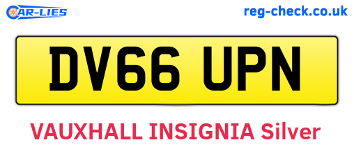 DV66UPN are the vehicle registration plates.
