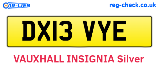 DX13VYE are the vehicle registration plates.