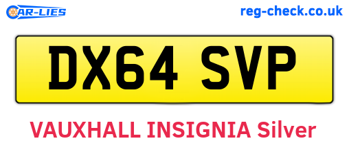 DX64SVP are the vehicle registration plates.