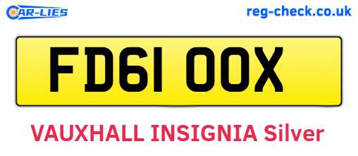 FD61OOX are the vehicle registration plates.