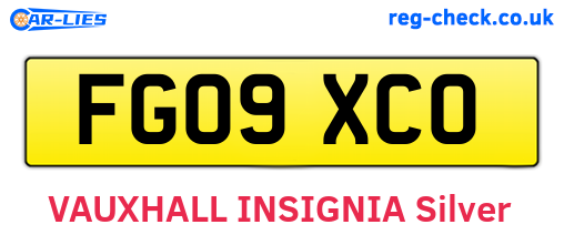 FG09XCO are the vehicle registration plates.