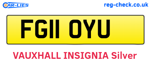 FG11OYU are the vehicle registration plates.