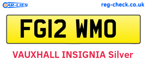 FG12WMO are the vehicle registration plates.