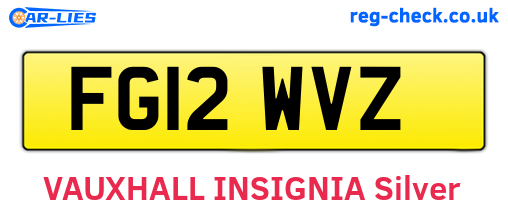 FG12WVZ are the vehicle registration plates.