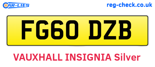 FG60DZB are the vehicle registration plates.
