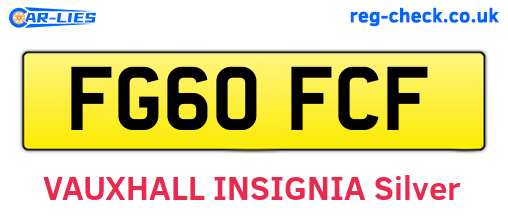 FG60FCF are the vehicle registration plates.