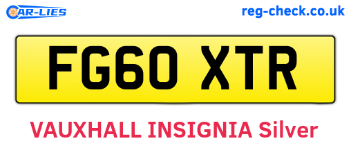 FG60XTR are the vehicle registration plates.
