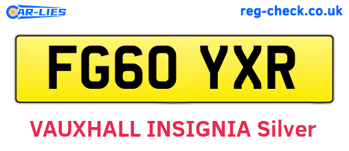 FG60YXR are the vehicle registration plates.