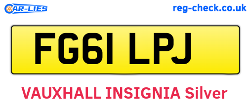 FG61LPJ are the vehicle registration plates.