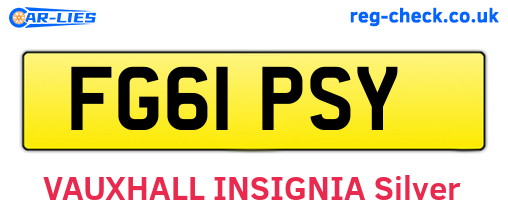 FG61PSY are the vehicle registration plates.