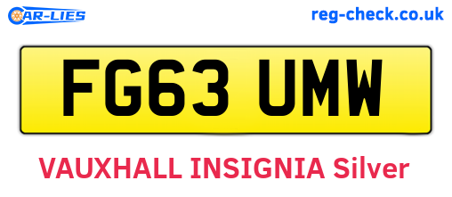 FG63UMW are the vehicle registration plates.