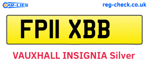 FP11XBB are the vehicle registration plates.