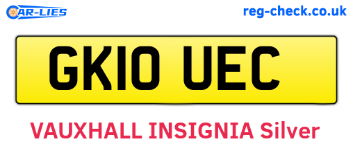 GK10UEC are the vehicle registration plates.