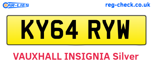 KY64RYW are the vehicle registration plates.