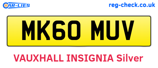 MK60MUV are the vehicle registration plates.