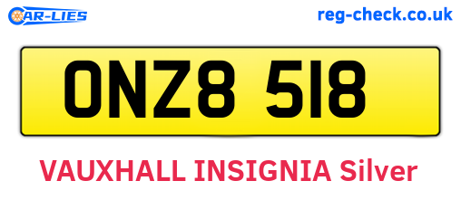 ONZ8518 are the vehicle registration plates.