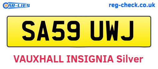 SA59UWJ are the vehicle registration plates.