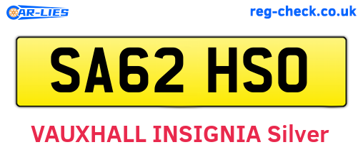 SA62HSO are the vehicle registration plates.