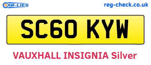 SC60KYW are the vehicle registration plates.