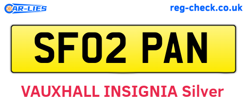 SF02PAN are the vehicle registration plates.