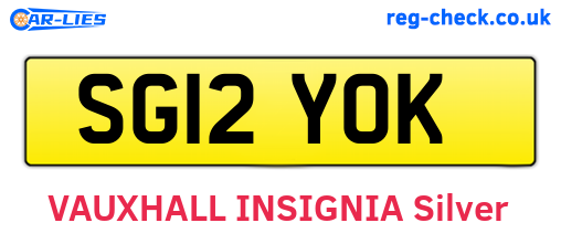 SG12YOK are the vehicle registration plates.