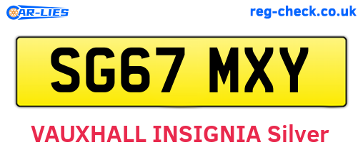 SG67MXY are the vehicle registration plates.