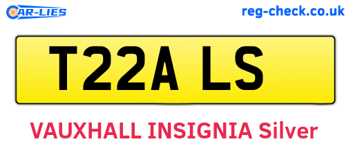 T22ALS are the vehicle registration plates.