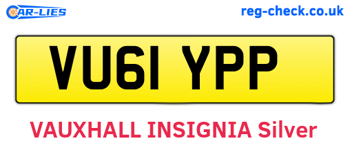 VU61YPP are the vehicle registration plates.