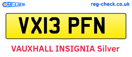VX13PFN are the vehicle registration plates.