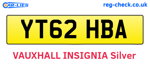 YT62HBA are the vehicle registration plates.