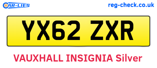YX62ZXR are the vehicle registration plates.