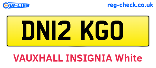 DN12KGO are the vehicle registration plates.