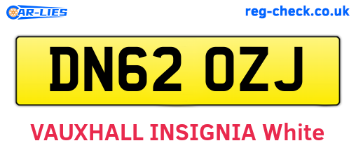 DN62OZJ are the vehicle registration plates.