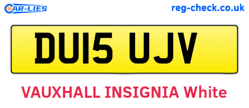 DU15UJV are the vehicle registration plates.
