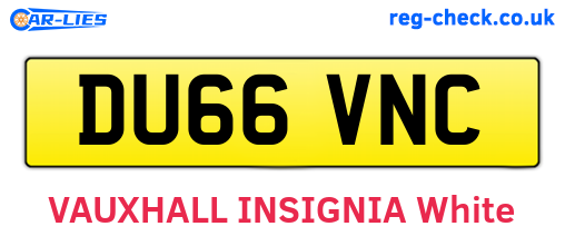 DU66VNC are the vehicle registration plates.