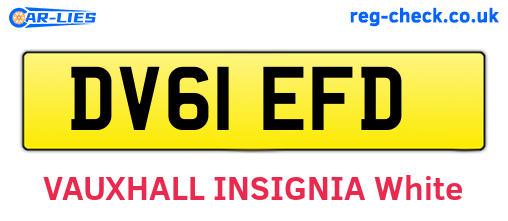 DV61EFD are the vehicle registration plates.