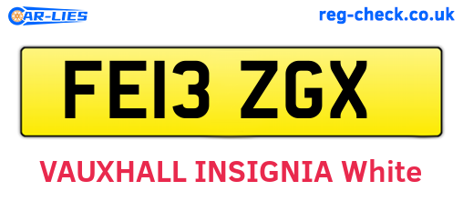 FE13ZGX are the vehicle registration plates.