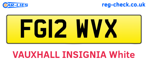 FG12WVX are the vehicle registration plates.