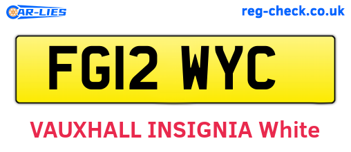 FG12WYC are the vehicle registration plates.