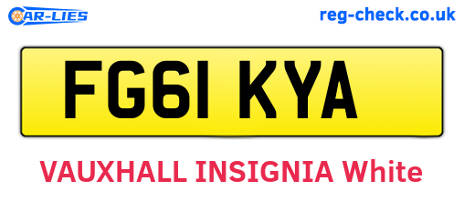 FG61KYA are the vehicle registration plates.