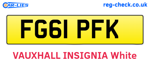 FG61PFK are the vehicle registration plates.