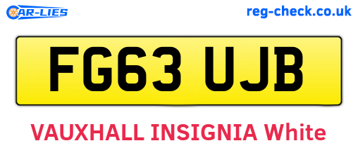 FG63UJB are the vehicle registration plates.