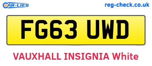 FG63UWD are the vehicle registration plates.