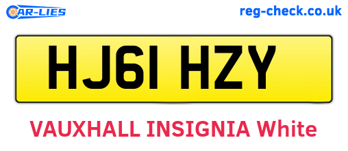 HJ61HZY are the vehicle registration plates.
