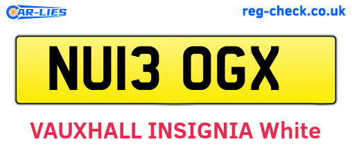NU13OGX are the vehicle registration plates.