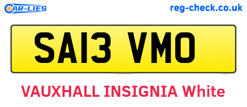 SA13VMO are the vehicle registration plates.