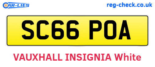 SC66POA are the vehicle registration plates.