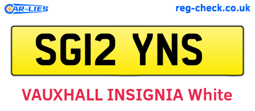 SG12YNS are the vehicle registration plates.