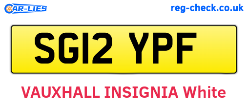 SG12YPF are the vehicle registration plates.