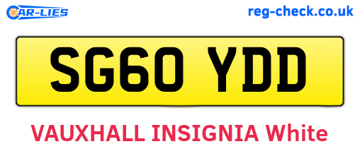 SG60YDD are the vehicle registration plates.